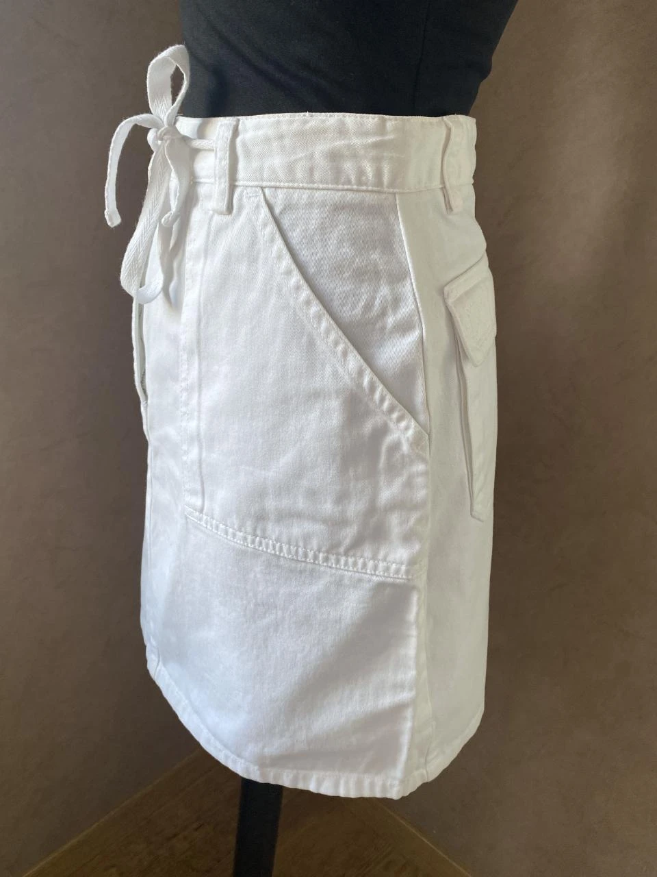 Witte ETAM rechte rok van 100% katoen T36 – Cargo chic stijl & hoge taille – photo 3